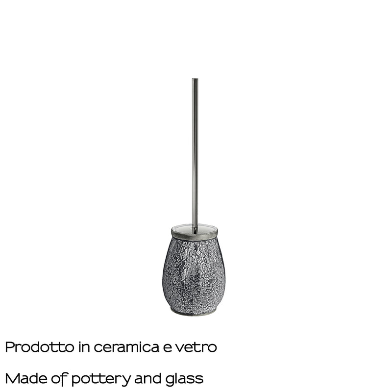 Scopino con ciuffo in setole Gedy serie Myosotis - Argento by CeramicStore | Lo specialista del tuo bagno