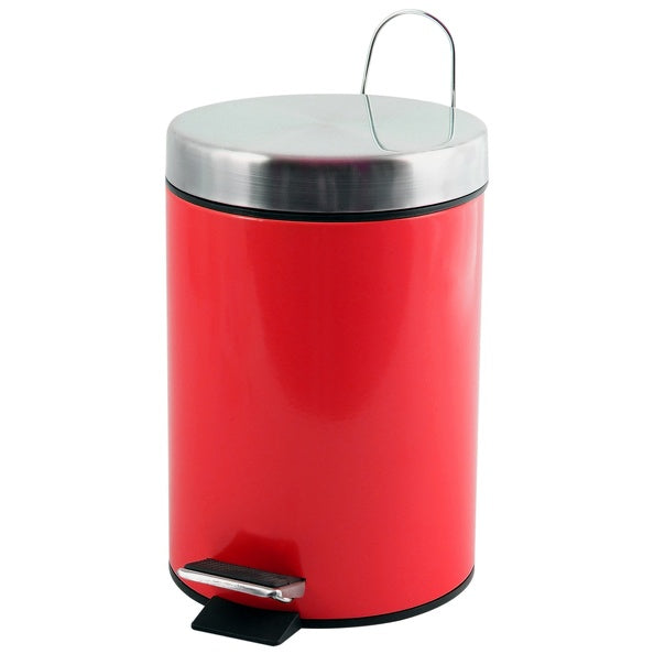Pattumiera metallica a pedale modello Unis capienza 3 litri colore rosso by CeramicStore | Lo specialista del tuo bagno