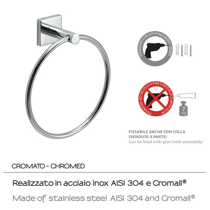 Portasalviette ad anello Fuji di Gedy - Cromato by CeramicStore | Lo specialista del tuo bagno