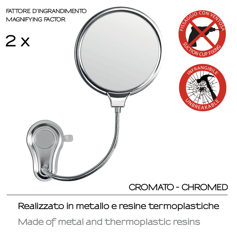 Specchio ingranditore e non, bifacciale di Gedy serie Hot - Cromato by CeramicStore | Lo specialista del tuo bagno