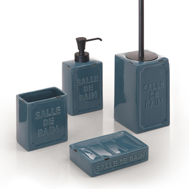 Scopino con ciuffo in setole di Gedy serie Vivienne - Blu by CeramicStore | Lo specialista del tuo bagno