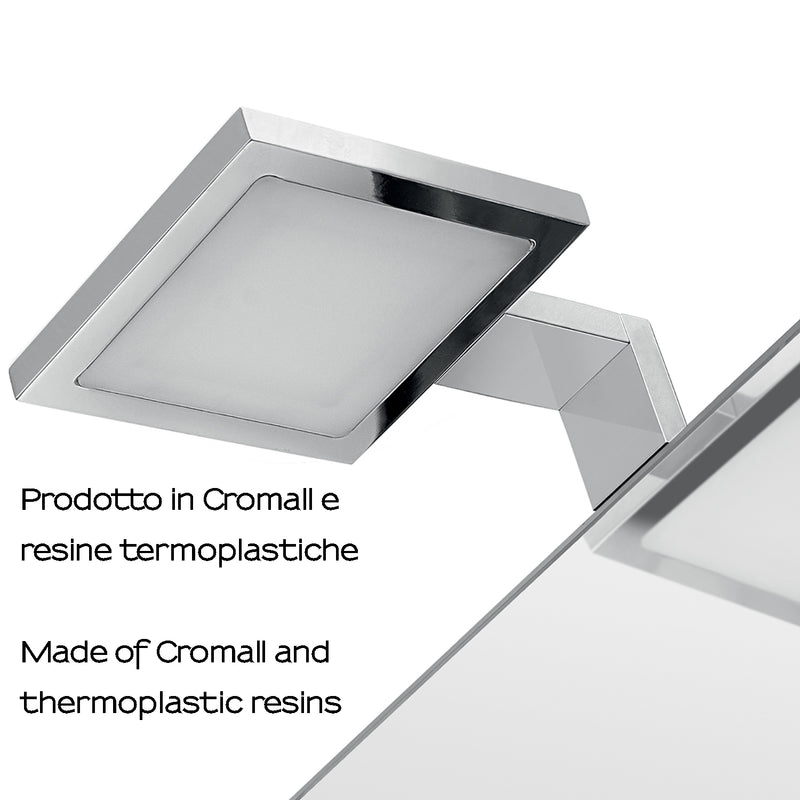 Lampada a Led con telaio di fissaggio modello Ibiza di Gedy - Cromato by CeramicStore | Lo specialista del tuo bagno