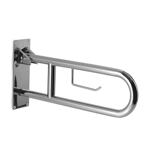 Appoggio ribaltabile con portarotolo modello Snug di Gedy - Cromato