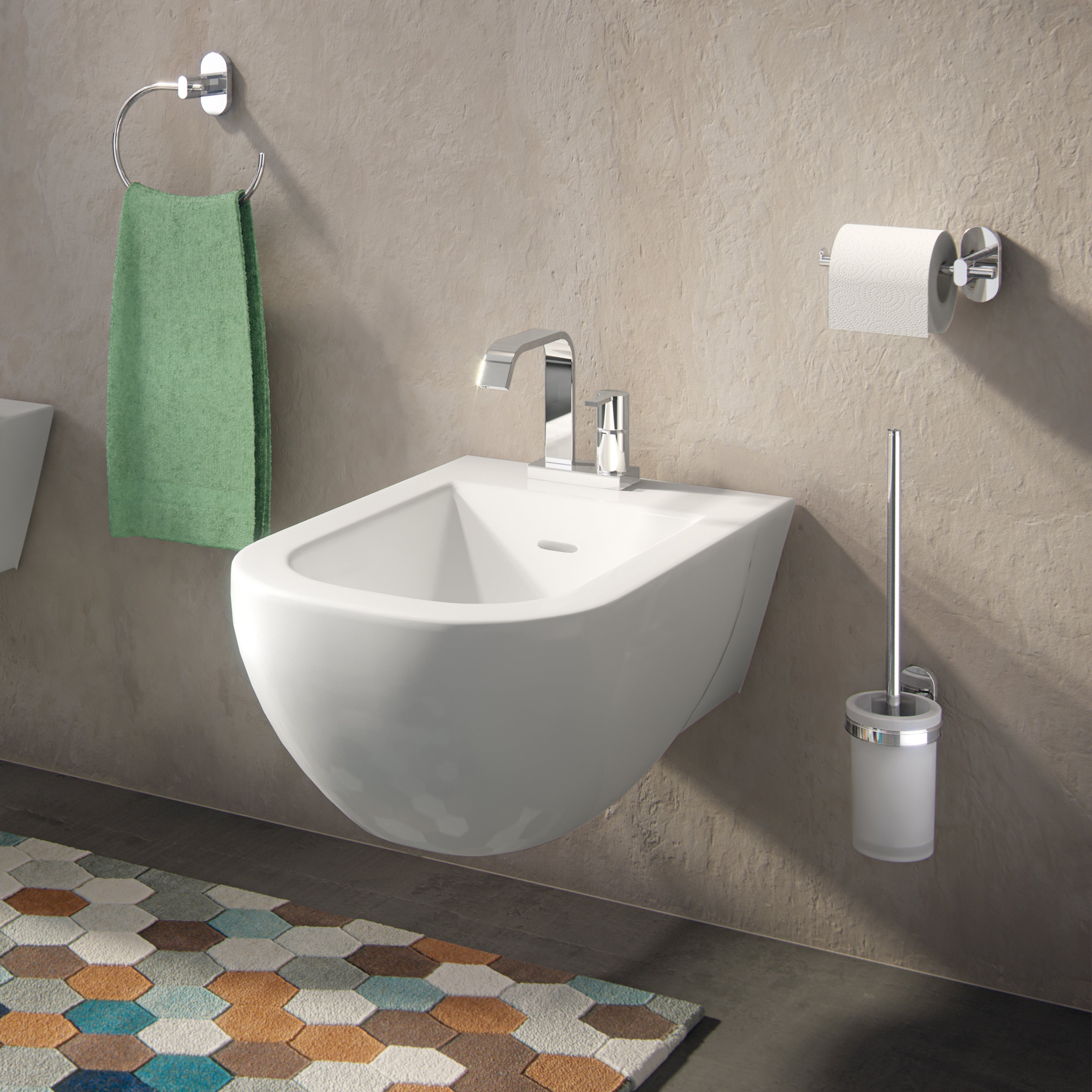 Scopino con ciuffo in setole in Acciaio Inox Gedy serie Febo - Cromato by CeramicStore | Lo specialista del tuo bagno