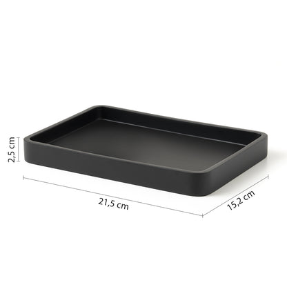 Vassoio portaoggetti in resina Gedy serie Brenda - Nero Matt by CeramicStore | Lo specialista del tuo bagno