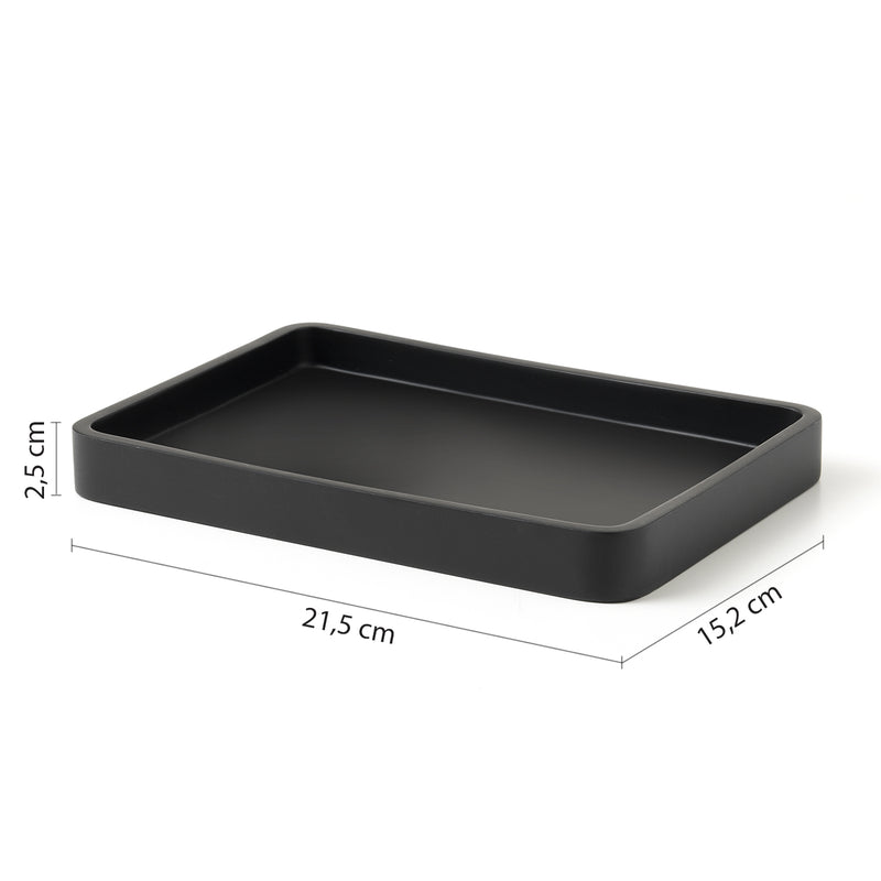 Vassoio portaoggetti in resina Gedy serie Brenda - Nero Matt by CeramicStore | Lo specialista del tuo bagno