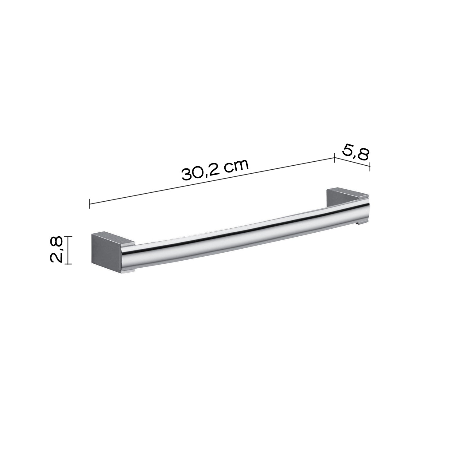 Portasalviette 30 cm a parete Kent di Gedy - Cromato by CeramicStore | Lo specialista del tuo bagno