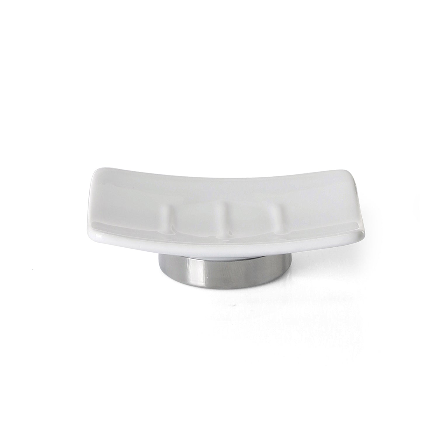 Portasapone in ceramica e Acciaio Inox Gedy serie Petunia - Bianco