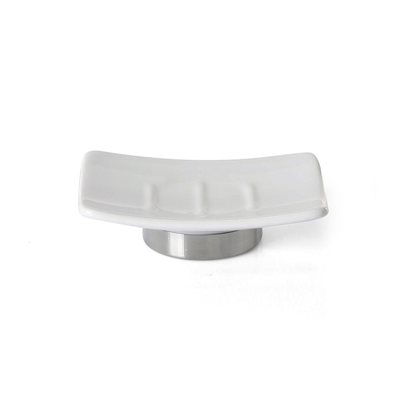Portasapone in ceramica e Acciaio Inox Gedy serie Petunia - Bianco