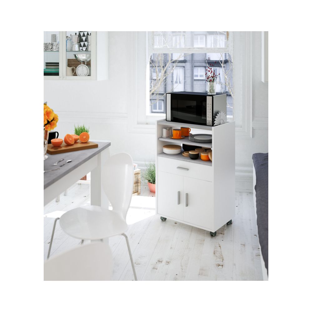 Mobile porta forno con 1 ripiano estraibile, 1 cassetto e 2 ante - Bianco by CeramicStore | Lo specialista del tuo bagno