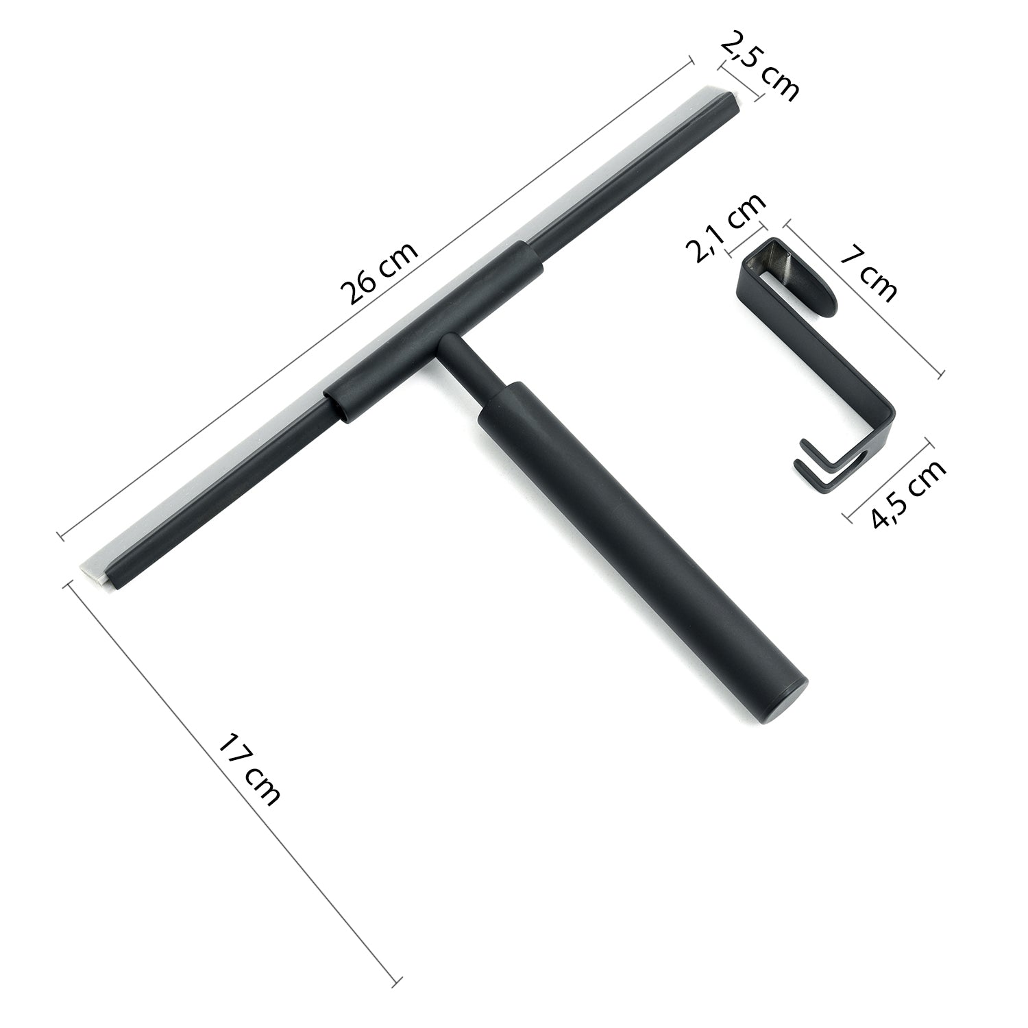 Set tergivetro e gancio modello Thor di Gedy - Nero Matt by CeramicStore | Lo specialista del tuo bagno