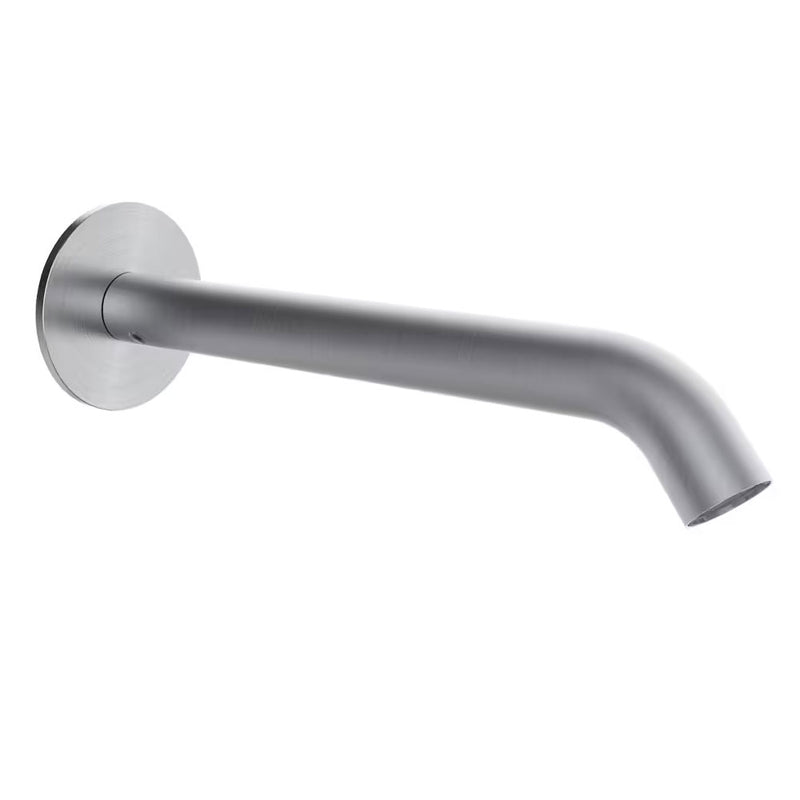 Bocca a muro da 250 mm per vasca completa di piastra da 60 mm finitura spazzolata Paffoni Inox Tech ZBOC148AC