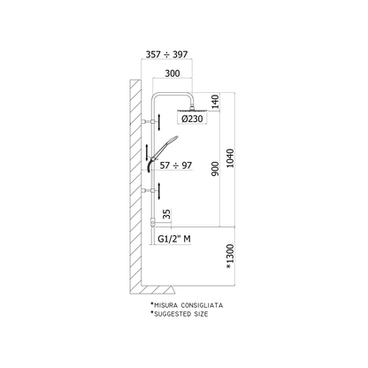Colonna doccia Birillo Young completa Paffoni - Cromo