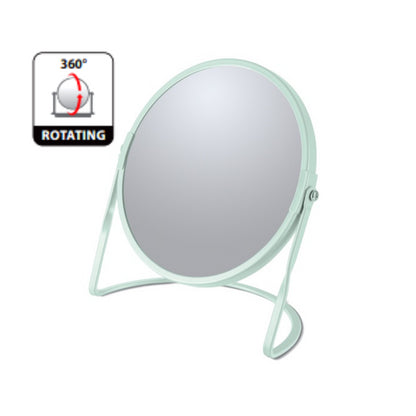 Specchio ingranditore da tavolo su base in acciaio modello Akira colore verde ghiaccio opaco by CeramicStore | Lo specialista del tuo bagno