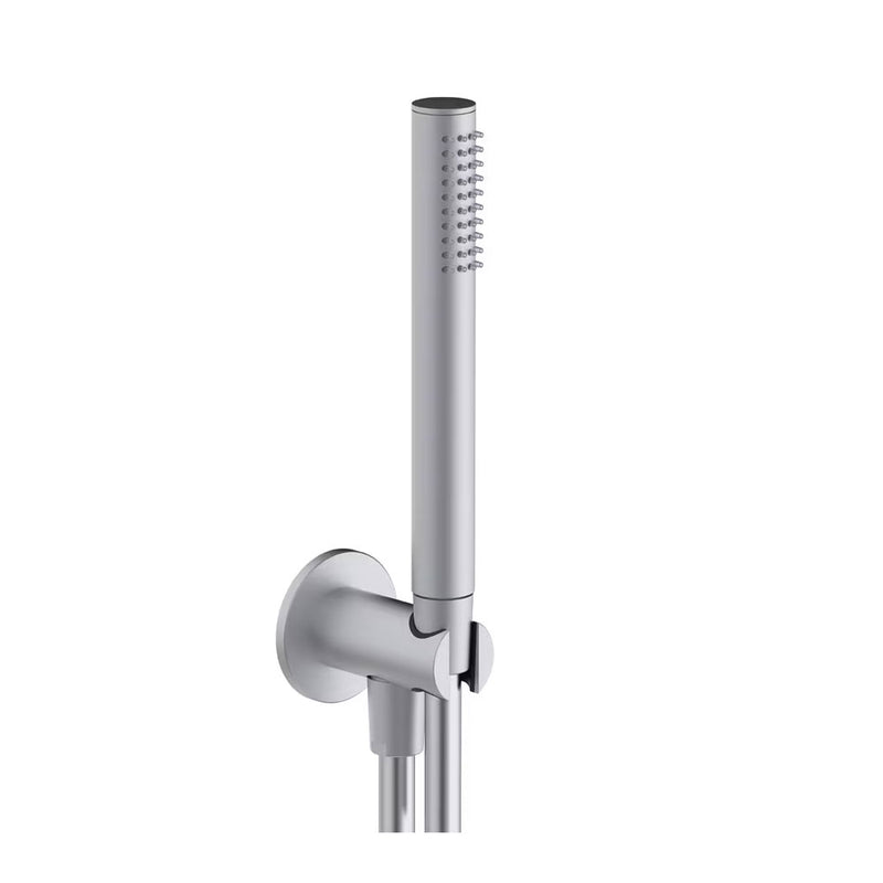 Set doccia incasso  Tondo completo di doccetta, supporto e flessibile finitura spazzolata Paffoni Inox Tech ZDUP130AC