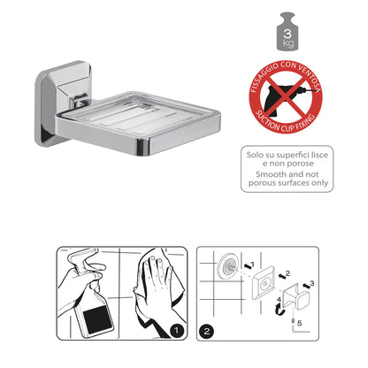 Portasapone con ventosa Gedy Ventus cm 10x12.2x6 in Acciaio Inox by CeramicStore | Lo specialista del tuo bagno