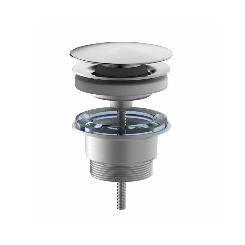 Scarico Clic-Clac 1"1/4G con troppopieno finitura spazzolata Paffoni Inox Tech ZSCA078AC