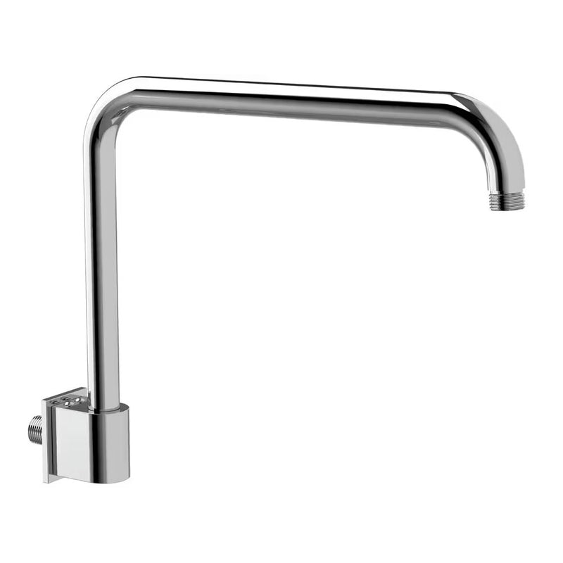 Braccio doccia GIREVOLE lungo 34 cm completo di rosone 60x45 mm Cromato Paffoni