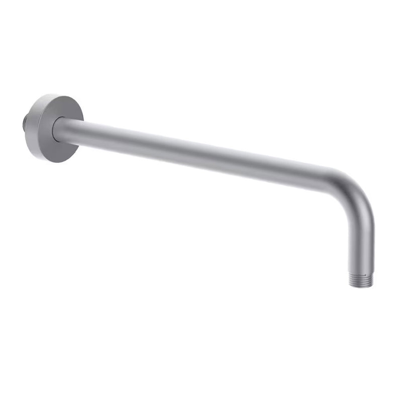 Braccio doccia tondo lunghezza 350 mm con rosone da 60 mm finitura spazzolata Paffoni Inox Tech ZSOF306AC