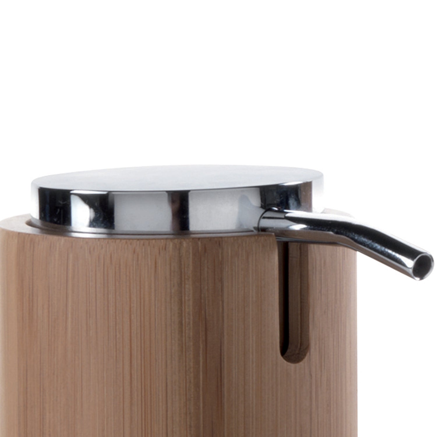 Dispenser sapone in bambà¹ con erogatore in plastica cromata Gedy serie Altea - Naturale
