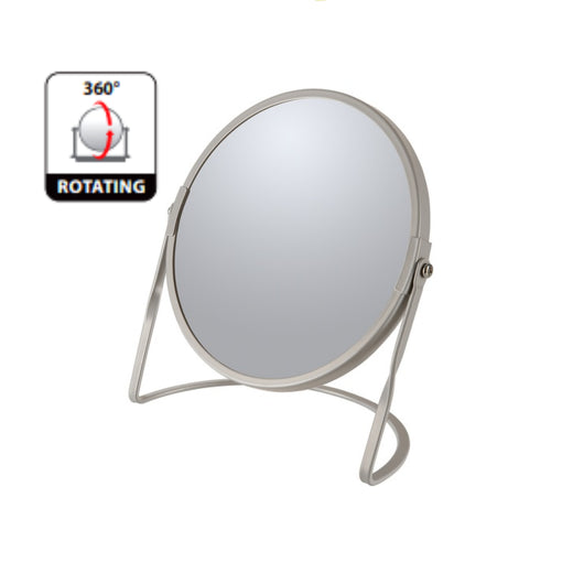 Specchio ingranditore da tavolo su base in acciaio modello Akira colore tortora opaco by CeramicStore | Lo specialista del tuo bagno