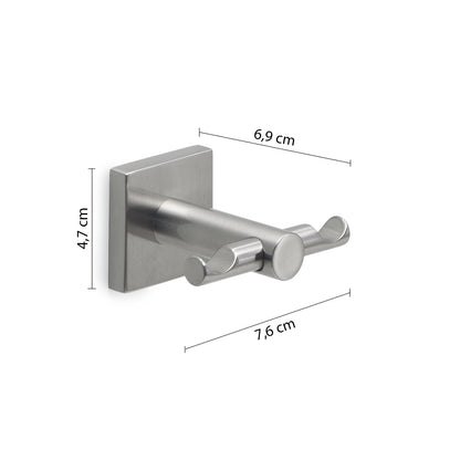 Appendiabiti doppio a muro di Gedy serie Fuji - Spazzolato by CeramicStore | Lo specialista del tuo bagno
