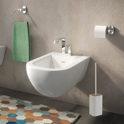 Scopino da appoggio con ciuffo in setole Gedy modello Ninfea - Bianco Matt by CeramicStore | Lo specialista del tuo bagno