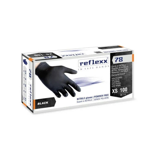 100 pz guanti in nitrile nero senza polvere r78 taglia l