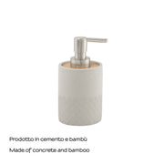Dispenser sapone in cemento e bambà¹ Gedy serie Afrodite - Grigio