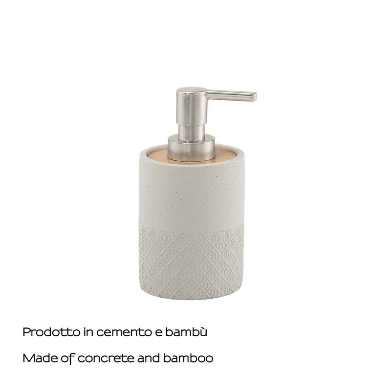 Dispenser sapone in cemento e bambà¹ Gedy serie Afrodite - Grigio