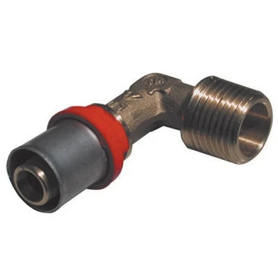 Raccordo press curvo maschio per multistrato 1/2 x 16 -conf