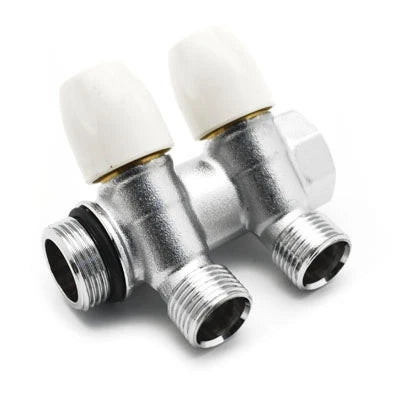 Collettore lineare con rubinetti d arresto 2 derivazioni 3/4 x 1/2