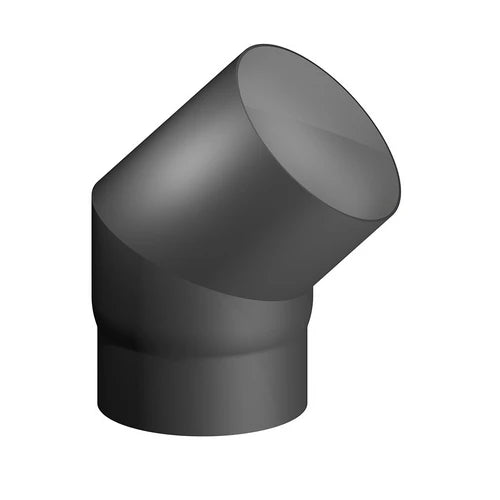 Curva acciaio al carbonio smaltato 45 mf per stufe a legna diam. 120