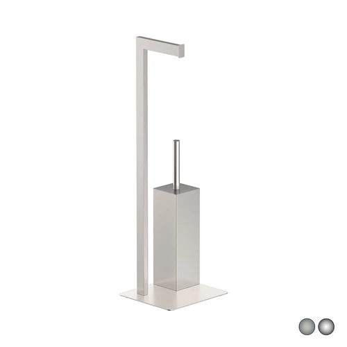 Piantana porta scopino zeus spazzolato cm 20 x h. 64 x 18