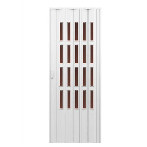 Porta d arredo per interno a soffietto con vetro molato bronzo cm 83 x 214