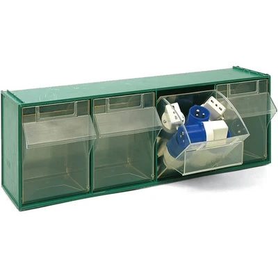 Cassettiera sovrapponibile in pp fox 104 - mm 600x177x h.206 verde lxpxh mm 600x177x206