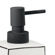 Dosasapone in ceramica Gedy serie Lucrezia con erogatore in plastica nera - Bianco