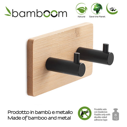 Appendini modello Juncos doppio quadrato di colore bambu'/nero by CeramicStore | Lo specialista del tuo bagno
