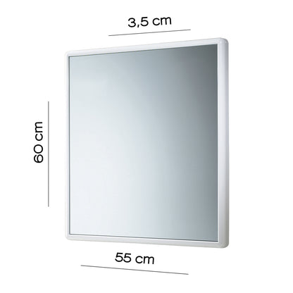 Specchio 55x60 cm modello Junior di Gedy con cornice in resine termoplastiche - Bianco by CeramicStore | Lo specialista del tuo bagno
