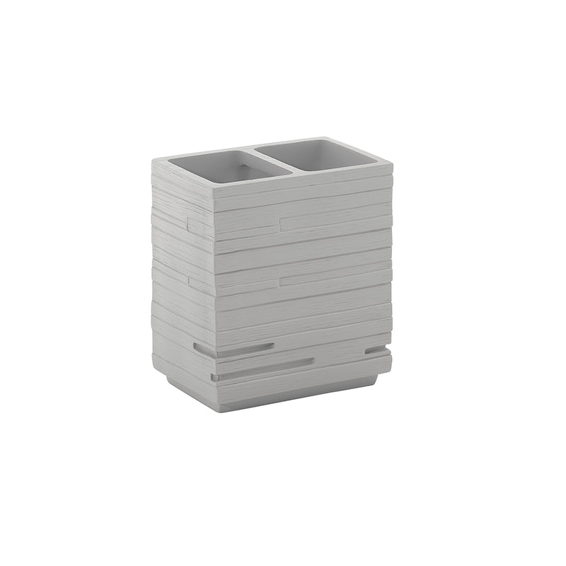 Portaspazzolini da appoggio in resina Gedy serie Quadrotto - Grigio