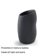 Portaspazzolini da appoggio Gedy serie Iside - Nero Matt
