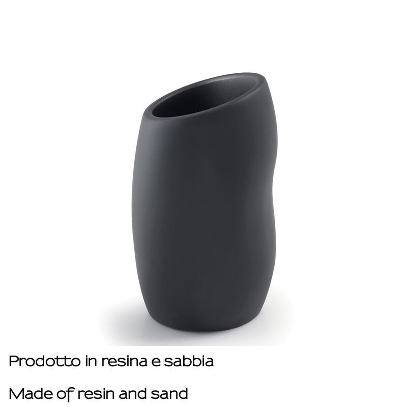 Portaspazzolini da appoggio Gedy serie Iside - Nero Matt