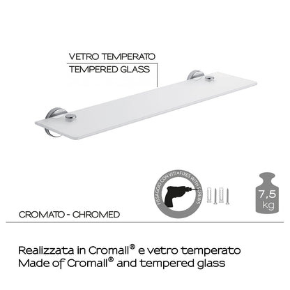 Mensola 55 cm in Acciaio Inox e Cromall Gedy serie Felce - Cromato