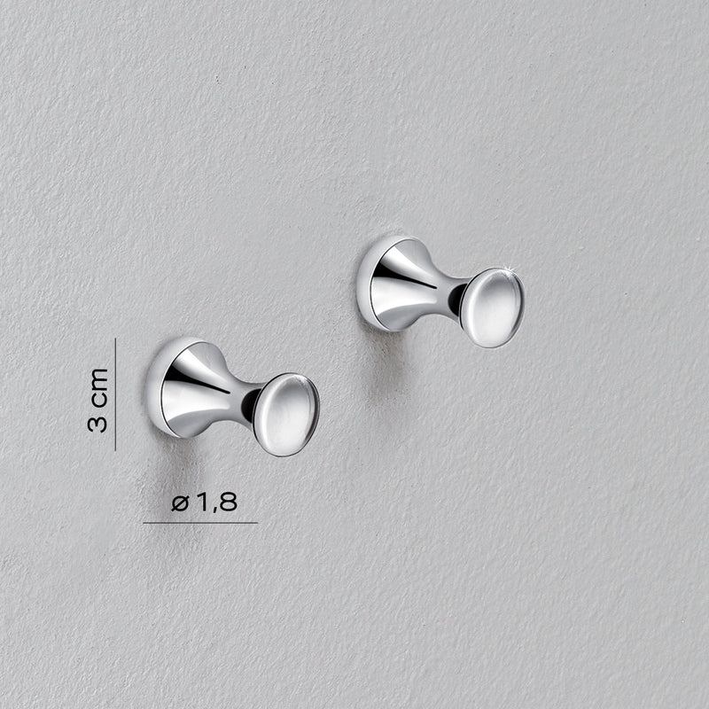 Appendiabiti 2 pezzi separati modello Ciclope in cromo by CeramicStore | Lo specialista del tuo bagno