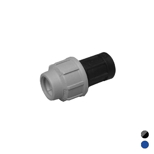 Raccordo femmina ikaro per polietilene 3 x 90 blu