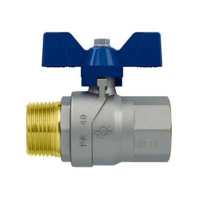 Valvola a sfera p.t. con farfalla evolution maschio-femmina 3/4 dn 20 pn 40