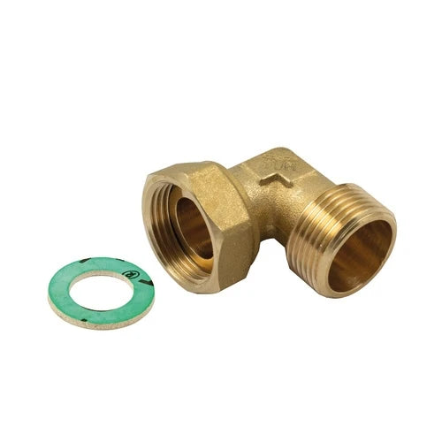 Raccordo curvo m-f con girello e guarnizione piana 1 x1