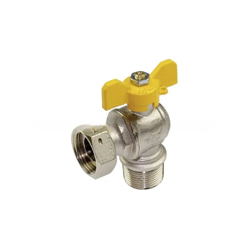 Valvola a sfera a squadra maschio per gas con girello 1/2 x 3/4