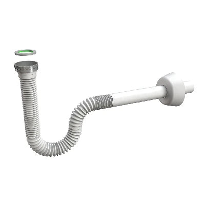 Sifone estensibile sifoncello c/ghiera metallo 1 1/4 bianco