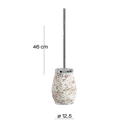 Scopino in ceramica e madreperla con ciuffo in setole Gedy serie Marina - Crema by CeramicStore | Lo specialista del tuo bagno
